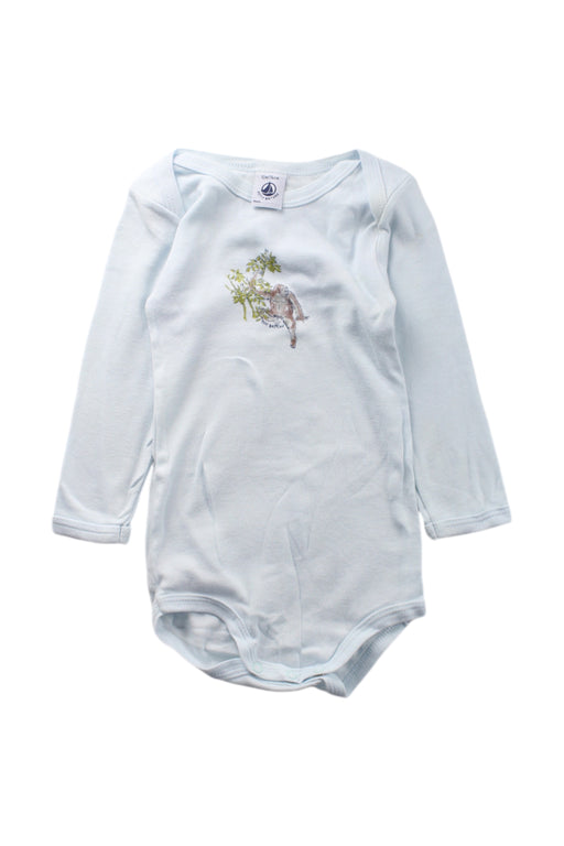 A White Long Sleeve Bodysuits from Petit Bateau in size 6-12M for neutral. (Front View)