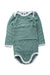 A Green Long Sleeve Bodysuits from Petit Bateau in size 6-12M for neutral. (Front View)
