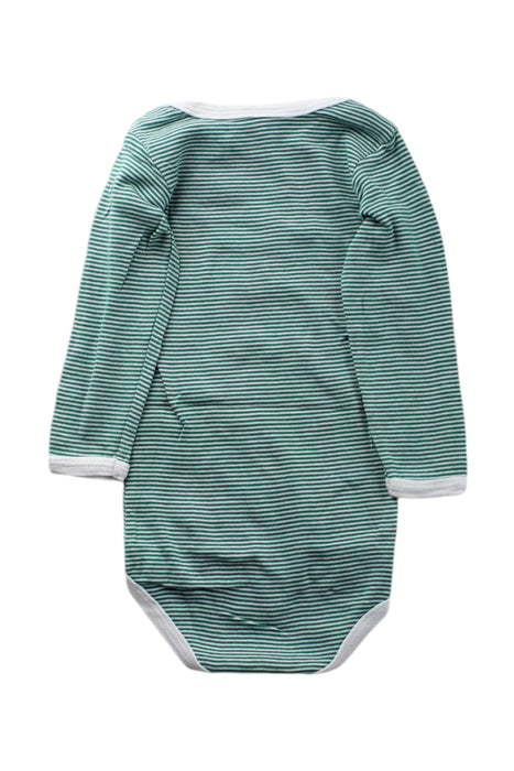 A Green Long Sleeve Bodysuits from Petit Bateau in size 6-12M for neutral. (Back View)