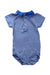 A Blue Short Sleeve Bodysuits from Petit Bateau in size 6-12M for neutral. (Front View)