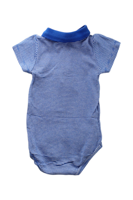 A Blue Short Sleeve Bodysuits from Petit Bateau in size 6-12M for neutral. (Back View)