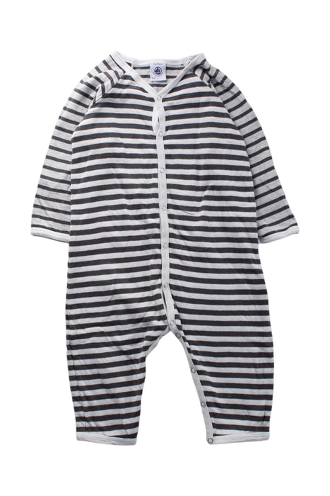 A White Long Sleeve Rompers from Petit Bateau in size 6-12M for neutral. (Front View)