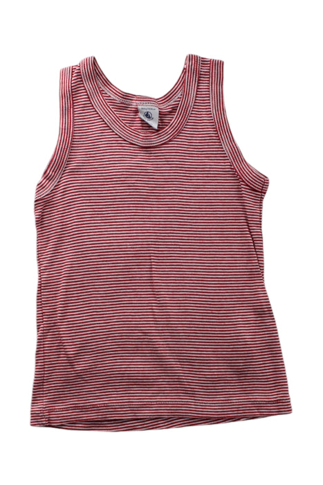 A Red Sleeveless T Shirts from Petit Bateau in size 4T for neutral. (Front View)