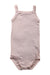 A Pink Sleeveless Bodysuits from Petit Bateau in size 3-6M for neutral. (Front View)