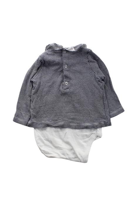 A Navy Long Sleeve Bodysuits from Petit Bateau in size 3-6M for neutral. (Back View)