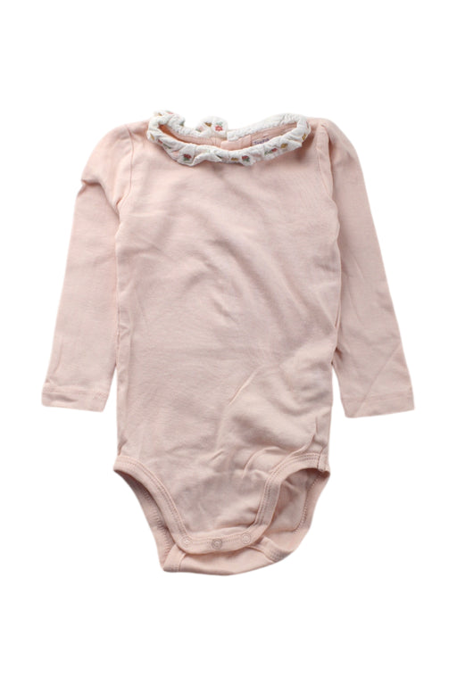 A Pink Long Sleeve Bodysuits from Bout'Chou in size 3-6M for neutral. (Front View)