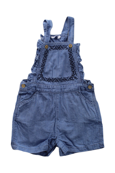 A Blue Overall Shorts from Bout'Chou in size 6-12M for neutral. (Front View)