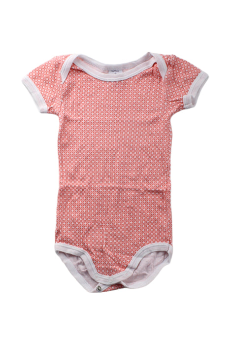 A Pink Short Sleeve Bodysuits from Petit Bateau in size 6-12M for neutral. (Front View)