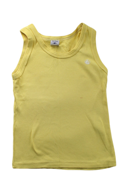 A Yellow Sleeveless T Shirts from Petit Bateau in size 4T for neutral. (Front View)