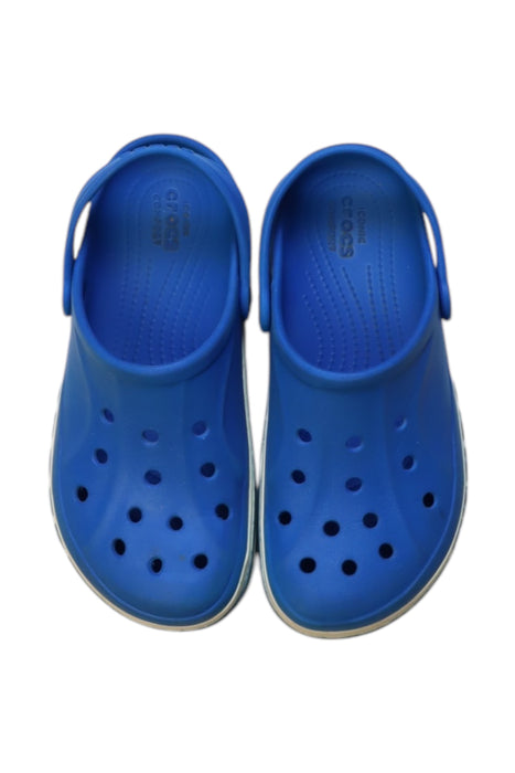 A Blue Slip Ons from Crocs in size 9Y for boy. (Back View)