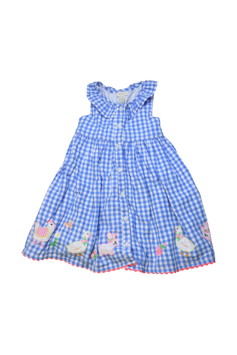 A Blue Sleeveless Dresses from Monsoon in size 2T for girl. (Front View)