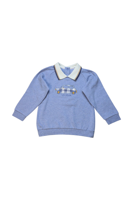 A Blue Long Sleeve Polos from Tutto Piccolo in size 12-18M for boy. (Front View)