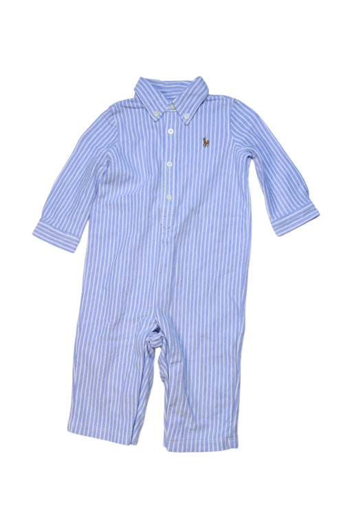 A Blue Long Sleeve Rompers from Ralph Lauren in size 3-6M for boy. (Front View)