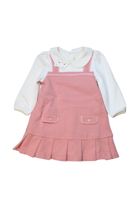 A Pink Long Sleeve Dresses from Momonittu in size 6-12M for girl. (Front View)