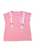 A Pink Short Sleeve Tops from Miki House in size 6-12M for girl. (Front View)