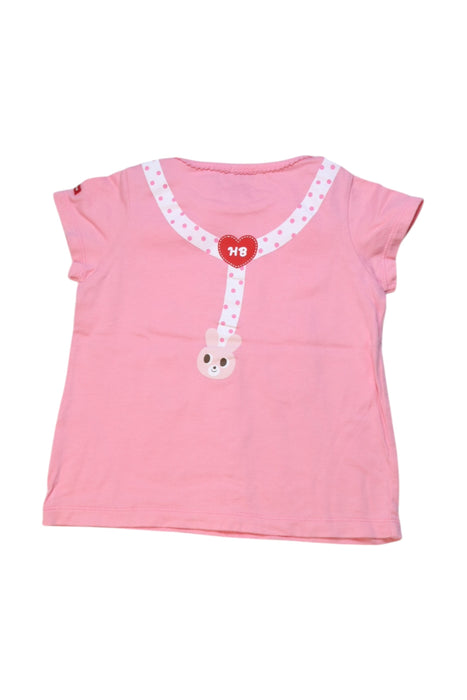 A Pink Short Sleeve Tops from Miki House in size 6-12M for girl. (Back View)