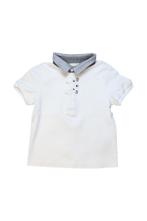 A White Short Sleeve Polos from Momonittu in size 12-18M for neutral. (Front View)