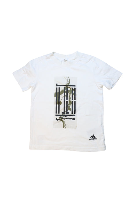 A White Short Sleeve T Shirts from Adidas in size 6T for boy. (Front View)