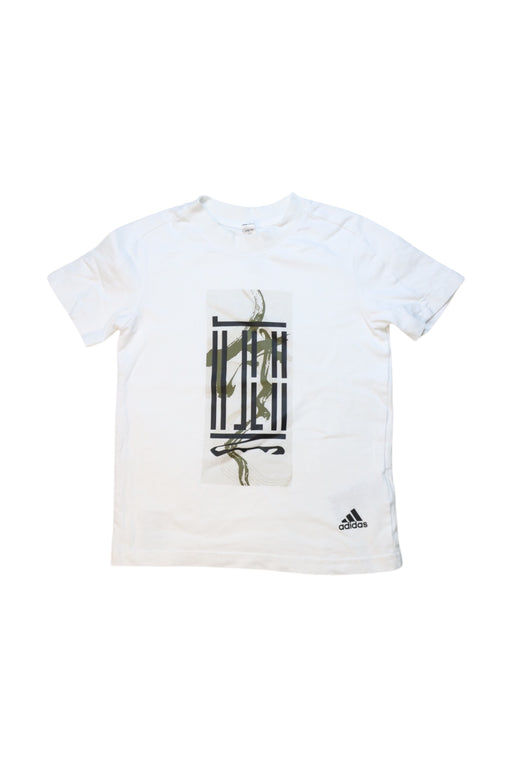 A White Short Sleeve T Shirts from Adidas in size 6T for boy. (Front View)