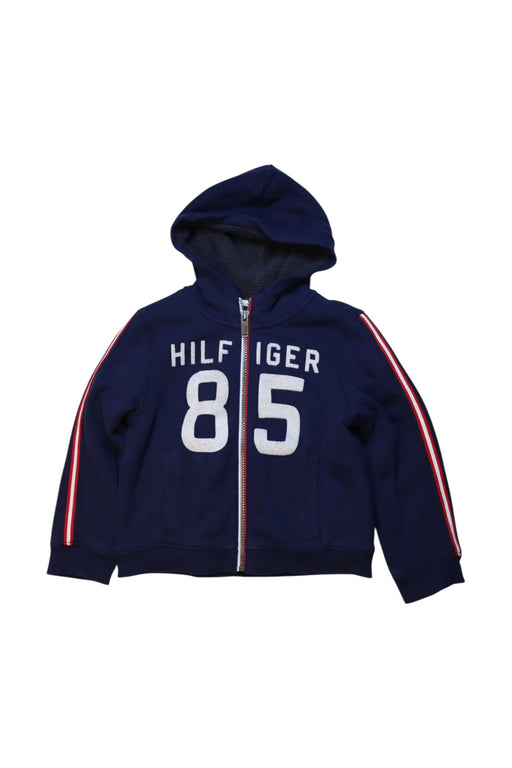 A Navy Hooded Sweatshirts from Tommy Hilfiger in size 4T for boy. (Front View)