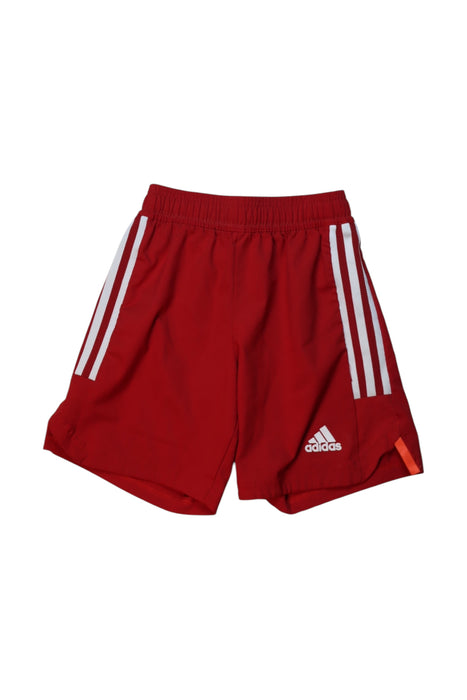 A Red Active Shorts from Adidas in size 10Y for boy. (Front View)