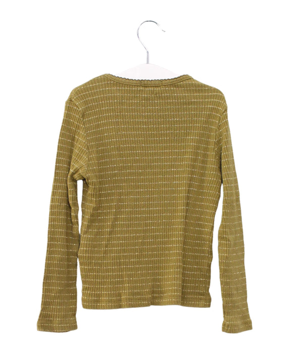 A Brown Long Sleeve Tops from Emile et Ida in size 3T for girl. (Back View)