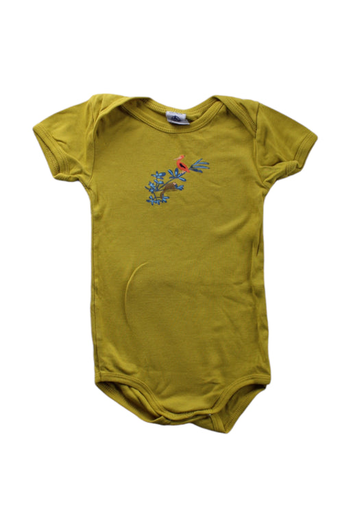 A Green Short Sleeve Bodysuits from Petit Bateau in size 6-12M for neutral. (Front View)