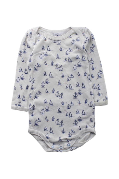 A White Long Sleeve Bodysuits from Petit Bateau in size 6-12M for neutral. (Front View)