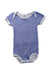 A Blue Short Sleeve Bodysuits from Petit Bateau in size 6-12M for neutral. (Front View)