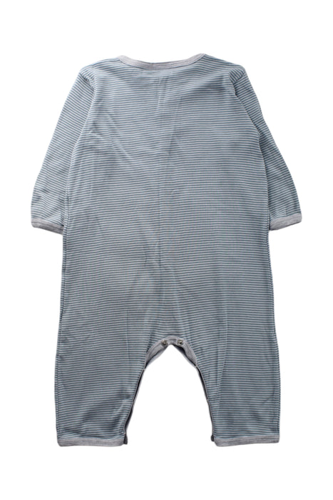 A Blue Onesies from Petit Bateau in size 6-12M for neutral. (Back View)