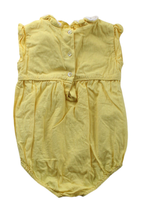 A Yellow Sleeveless Rompers from Chateau de Sable in size 3-6M for neutral. (Back View)