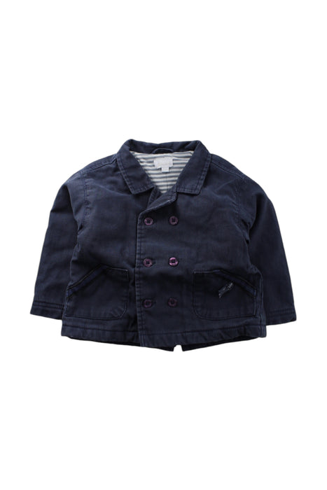 A Navy Blazers from Jacadi in size 6-12M for neutral. (Front View)