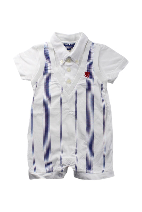 A White Short Sleeve Rompers from Nicholas & Bears in size 0-3M for boy. (Front View)