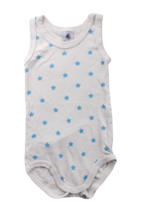 A White Sleeveless Bodysuits from Petit Bateau in size 6-12M for neutral. (Front View)