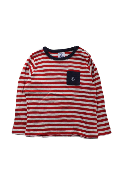 A Red Long Sleeve T Shirts from Petit Bateau in size 6-12M for neutral. (Front View)