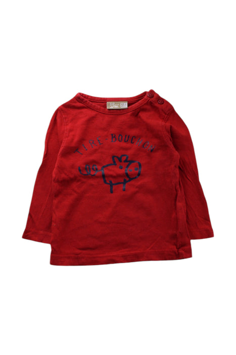 A Red Long Sleeve T Shirts from DPAM in size 6-12M for neutral. (Front View)