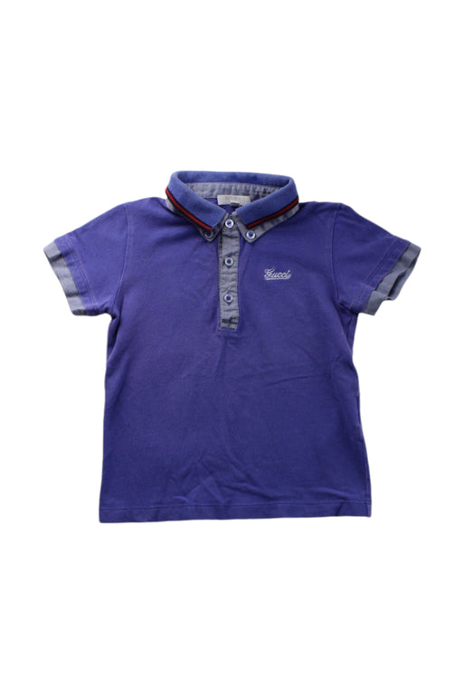 A Blue Short Sleeve Polos from Gucci in size 18-24M for boy. (Front View)