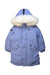 A Blue Puffer/Quilted Jackets from New Balance in size 7Y for girl. (Front View)