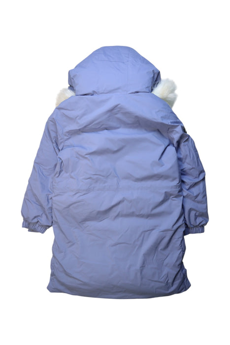 A Blue Puffer/Quilted Jackets from New Balance in size 7Y for girl. (Back View)