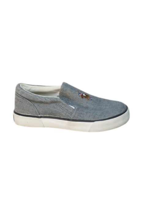 A Grey Slip Ons from Polo Ralph Lauren in size 5T for boy. (Front View)