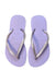 A Purple Flip Flops from Havaianas in size 5T for girl. (Back View)