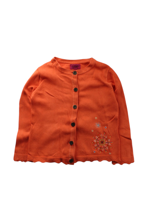 A Orange Cardigans from La Compagnie des Petits in size 4T for girl. (Front View)