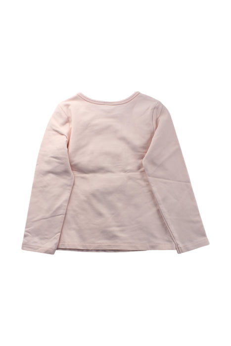 A Pink Long Sleeve Tops from Momonittu in size 6T for girl. (Back View)