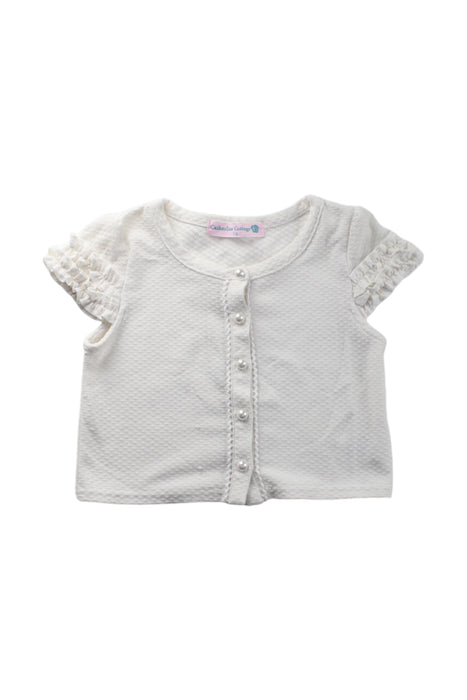 A White Short Sleeve Tops from Catherine Cottage in size 4T for girl. (Front View)