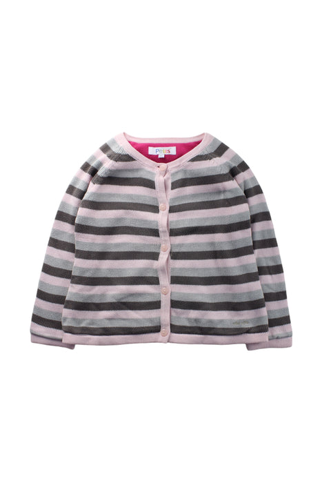 A Pink Cardigans from La Compagnie des Petits in size 4T for girl. (Front View)