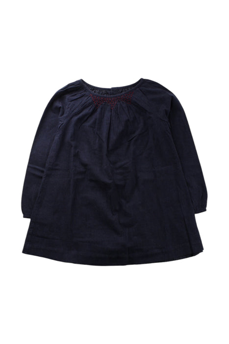 A Navy Long Sleeve Dresses from Jacadi in size 6T for girl. (Front View)
