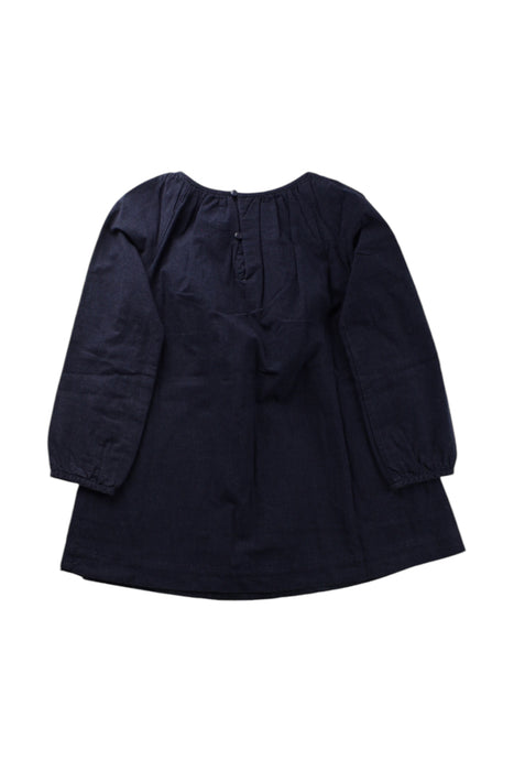 A Navy Long Sleeve Dresses from Jacadi in size 6T for girl. (Back View)