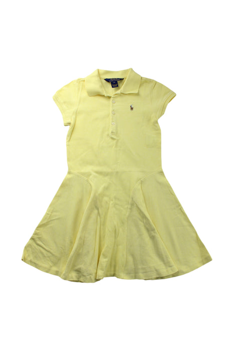 A Yellow Short Sleeve Dresses from Polo Ralph Lauren in size 6T for girl. (Front View)