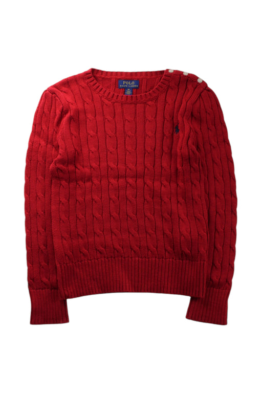 A Red Knit Sweaters from Polo Ralph Lauren in size 6T for girl. (Front View)