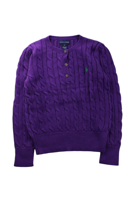 A Purple Knit Sweaters from Ralph Lauren in size 6T for neutral. (Front View)